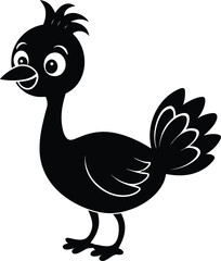 cute baby peacock smiling on white background .eps