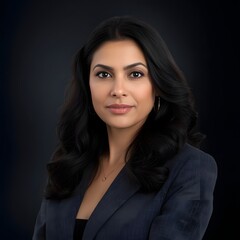 Fototapeta premium Professional portrait of a woman in a dark suit