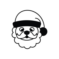 Santa icon clean and modern vector illustration