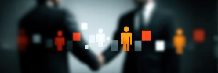 Abstract geometric art portraying collaboration, integration of digital threads, audit grids, document approval cycles, and certificates symbolizing agreement and transparency