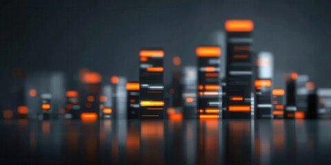 Corporate skyscraper with glowing floors symbolizing collaboration, integration of document management, approval workflows, audit transparency, and signed certificates of agreement