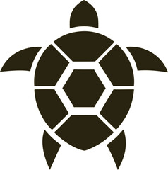 Obraz premium Turtle silhouette vector illustration, ideal for underwater life projects, nature conservation, and animal icons.