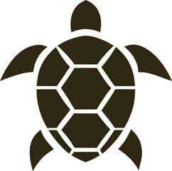 Obraz premium Flat turtle vector icon, great for mobile apps, eco logos, and marine animal educational materials.