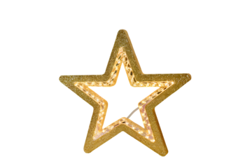 Sparkling Illuminated Gold Star Ornament for Holiday Decorations with LED Lights for Festive Atmosphere