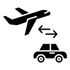 Airport Transfers Glyph Icon