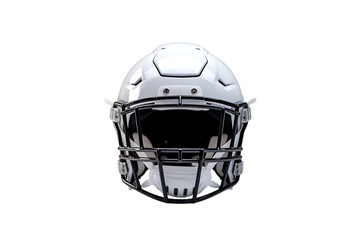 Fototapeta premium The pristine white American football helmet stands ready for the gridiron battle, showcasing its robust design and advanced protective features