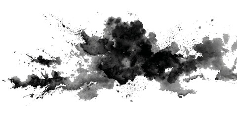 Obraz premium Abstract black ink splat and paint grunge splash vector illustration design .splatter stain texture silhouette and liquid spot drop creating dirty pattern art .