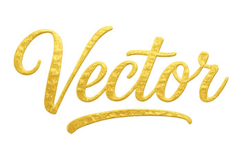 Naklejka premium Gold glitter script word vector lettering on transparent background with calligraphy font design