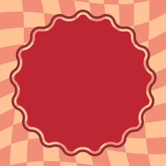 Colorful abstract background with checkerboard pattern, waves and wavy frames. Modern geometric vector design for invitation, poster and social media templates.