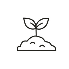 Seedling branch with leaves eco growing icon