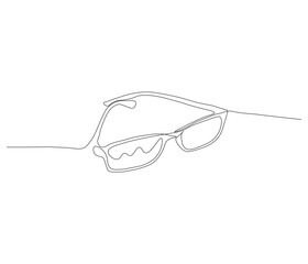 One continuous line drawing of eyeglasses. single line of glases. illustration of sunglasses. editable outline
