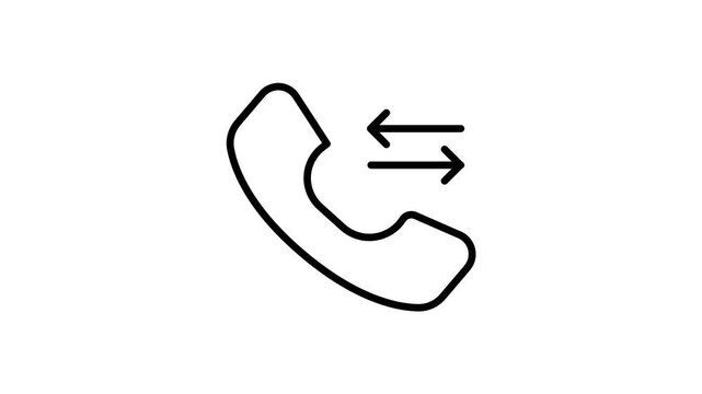 Incoming and outgoing phone call animation icon