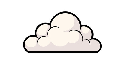Cartoon cloud with black outline and light gray fill.