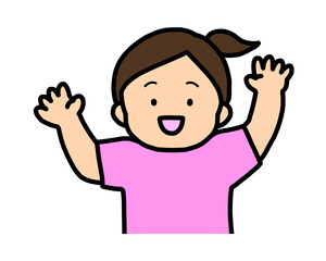 喜ぶ　アジア人の女の子