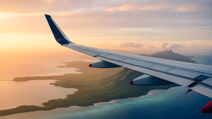 Fototapeta premium Experience breathtaking island views from above with this stunning aerial perspective, perfect for travel brochures, vacation promotions, and inspiring adventure stories