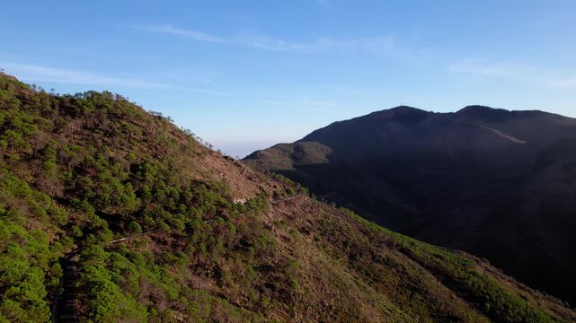 Aerial view of Sierra Bermeja, Estepona, Andalusia, Spain