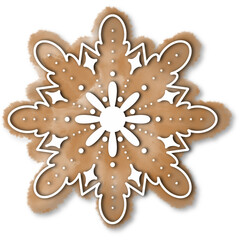 Gingerbread Snowflake Cookie &ndash; Winter Holiday Design