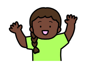 喜ぶ　黒人の女の子
