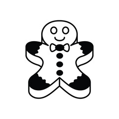 Gingerbread Man icon clean and modern vector illustration
