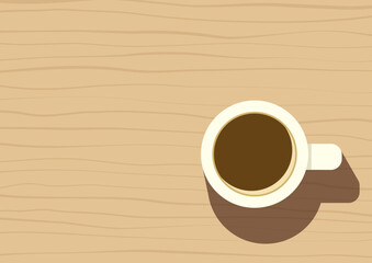 上から見たコーヒーカップ