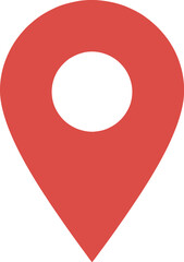 Simple red map pin icon representing location and navigation