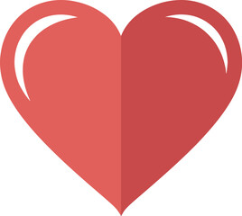 Simple, bold red heart symbol representing love and affection