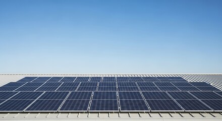 Solar panels on a rooftop generating clean energy under a clear blue sky.