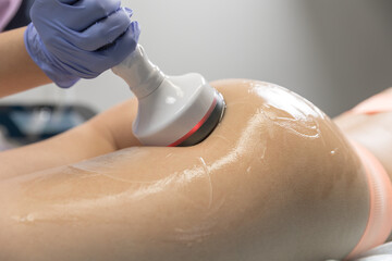 Rf skin tightening. Vacuum massage. Hardware cosmetology. Body care. Non surgical body sculpting. anti-cellulite and anti-fat therapy in beauty salon.