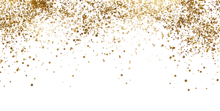 Golden sparkles erupting from a dark, abstract background