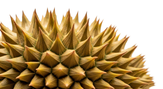 Close-up of a durian fruit on a greenscreen background