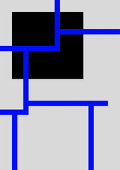 Stylish abstract geometry using blue, black, and white color palette for design inspiration