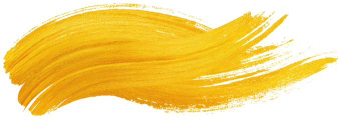 Golden abstract brushstroke with textured surface