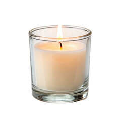 Beautiful candle with transparent background creates calming atmosphere, perfect for relaxation and ambiance
