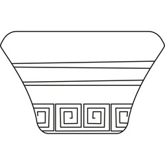 Greek Meander Pattern Vase Outline Vector Art Ancient Pottery Design