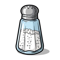 cartoon illustration of a salt shaker for culinary projects and restaurant design