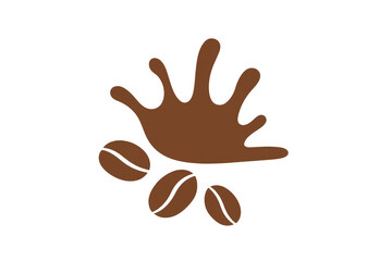 Coffee beans splash brown liquid, illustrating a dynamic beverage concept on transparent background