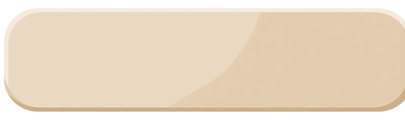 Glossy beige rectangular button with rounded edges