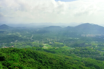 Naklejka premium View of the beautiful jungle depths of Yanoda Park on Hainan Island, China.