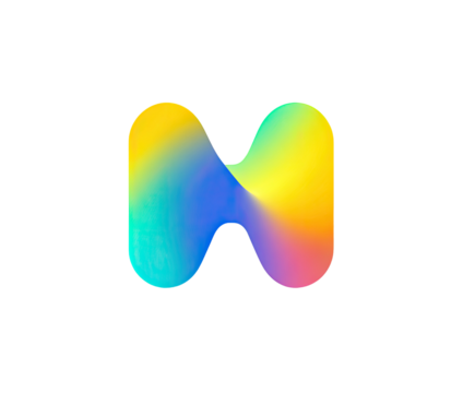 Abstract metallic gradient shape on black background