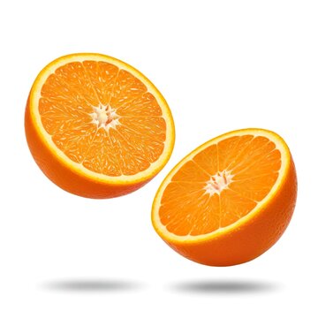 slice of orange on a soild white background