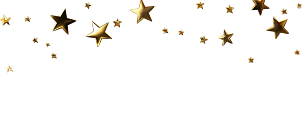 Golden stars scattered on a black background
