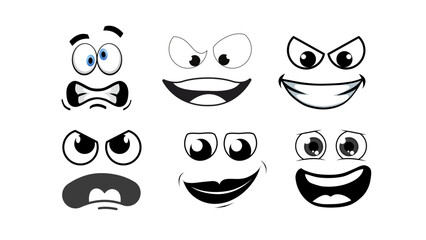 set of funny cartoon eyes
