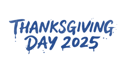 Thanksgiving Day 2025 Hand-Lettering Graffiti Drip Paint Grunge Style. Happy Thanksgiving Day 2025 Dripping Blue Text With Distressed Paint Texture.