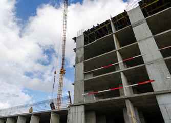 equipment at the construction site of a new building