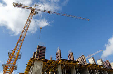 equipment at the construction site of a new building