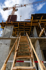 equipment at the construction site of a new building