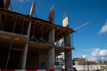 equipment at the construction site of a new building