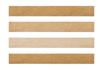 Four horizontal textured bands of light brown, cream, and tan