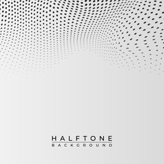 Abstract Monochrome Wavy Halftone Dot Background