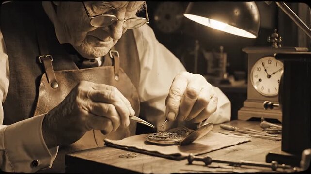 Crafting Timepieces A Watchmakers Art in Vintage Style.
